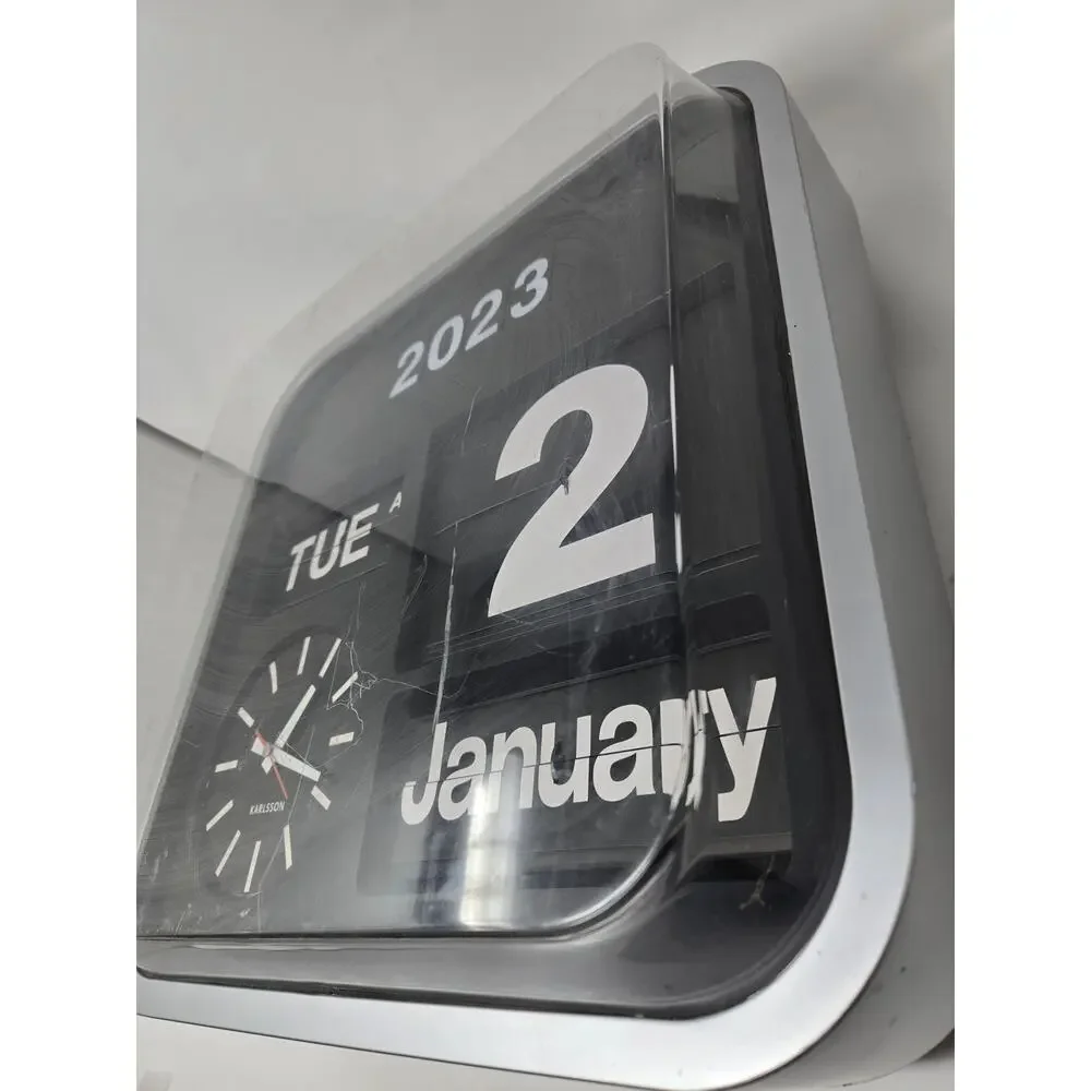 Karlsson Big Flip Retro Calendar Wall Clock Tested and working